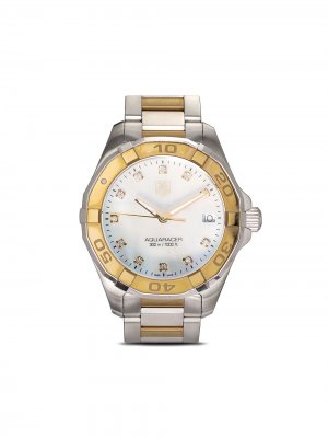 Наручные часы Aquaracer 32 мм с бриллиантами TAG Heuer. Цвет: золотистый