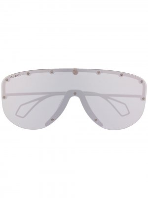 Массивные солнцезащитные очки Gucci Eyewear. Цвет: черный