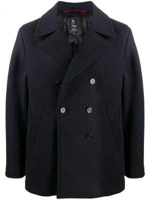 Двубортное пальто Fay. Цвет: синий
