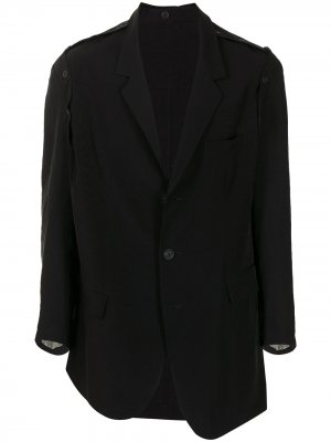 Пиджак с пуговицами на рукавах Yohji Yamamoto. Цвет: черный