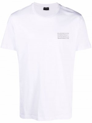 Slogan logo-print cotton T-shirt Diesel. Цвет: белый