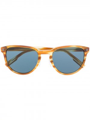 Солнцезащитные очки в круглой оправе Ermenegildo Zegna. Цвет: коричневый