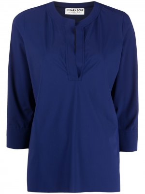 Блузка с вырезом Le Petite Robe Di Chiara Boni. Цвет: синий