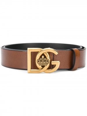 Ремень с пряжкой-логотипом Dolce & Gabbana. Цвет: коричневый