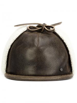 Кожаная кепка Maison Michel. Цвет: коричневый