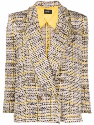 Твидовый пиджак с бахромой LIU JO. Цвет: нейтральные цвета