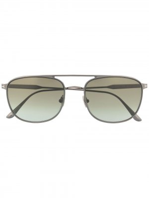 Солнцезащитные очки-авиаторы TOM FORD Eyewear. Цвет: серебристый