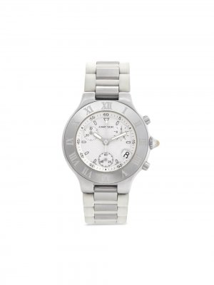 Наручные часы Must 21 pre-owned 38 мм 2005-го года Cartier. Цвет: белый