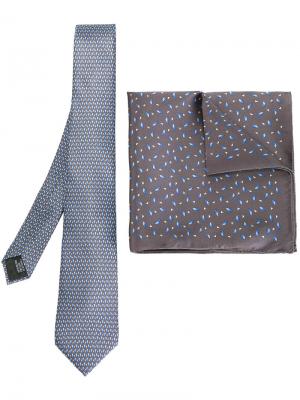 Комплект из галстука и платка паше Lanvin. Цвет: синий