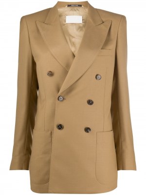 Двубортный пиджак Maison Margiela. Цвет: коричневый