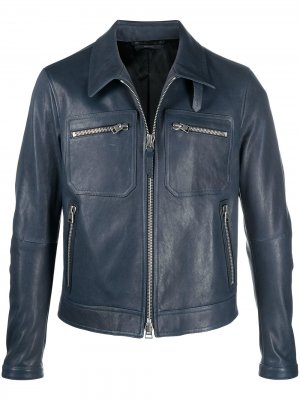 Куртка с карманами на молнии TOM FORD. Цвет: синий
