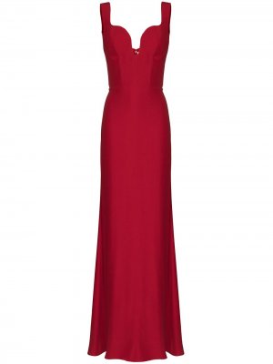 Вечернее платье с глубоким декольте Alexander McQueen. Цвет: красный
