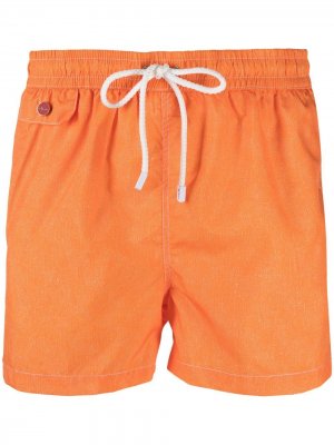 Плавки-шорты с вышитым логотипом Kiton. Цвет: оранжевый