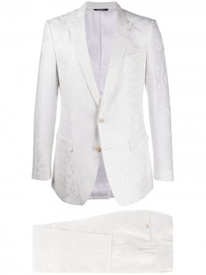 Жаккардовый костюм строгого кроя Dolce & Gabbana. Цвет: белый