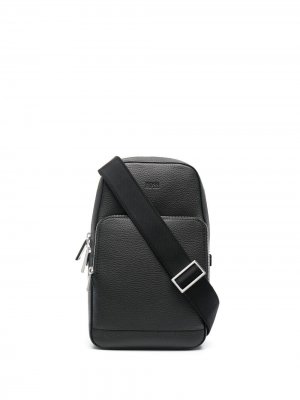 Рюкзак с тисненым логотипом BOSS. Цвет: черный