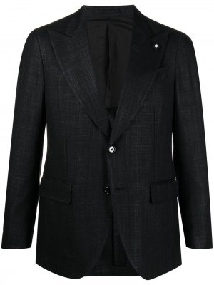 Однобортный пиджак строгого кроя Lardini. Цвет: черный