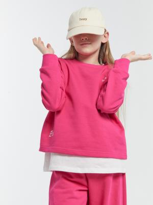 Комплект для девочек (джемпер, брюки) в ярко-розовом цвете с печатью Mark Formelle. Цвет: яркая маджента +печать
