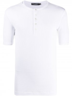 Рубашка поло с круглым вырезом Dolce & Gabbana. Цвет: белый