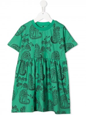 Платье с принтом Mini Rodini. Цвет: зеленый