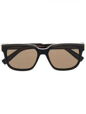 Солнцезащитные очки в прямоугольной оправе Dunhill. Цвет: 001 черный черный brown
