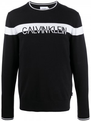 Джемпер с логотипом Calvin Klein. Цвет: черный