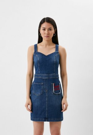 Платье джинсовое Love Moschino. Цвет: синий