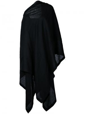 Платье-плащ с открытым плечом Yohji Yamamoto. Цвет: черный