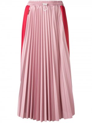 Двухцветная плиссированная юбка Moncler. Цвет: красный