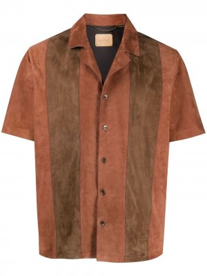 Полосатая рубашка Ajmone. Цвет: коричневый