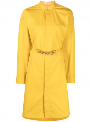Платье-рубашка с поясом-цепочкой Givenchy. Цвет: желтый
