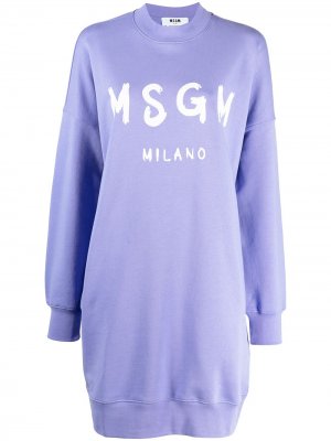 Платье-свитер с логотипом MSGM. Цвет: фиолетовый
