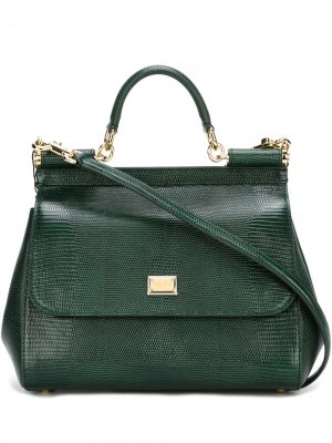 Средняя сумка-тоут Sicily Dolce & Gabbana. Цвет: зеленый