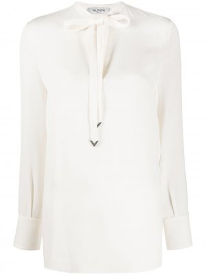 Блузка с бантом Valentino. Цвет: нейтральные цвета