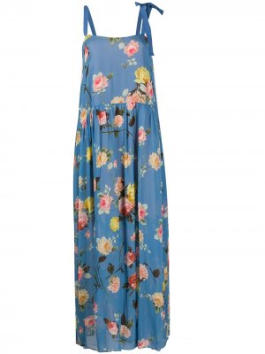 Платье с цветочным принтом Semicouture. Цвет: синий