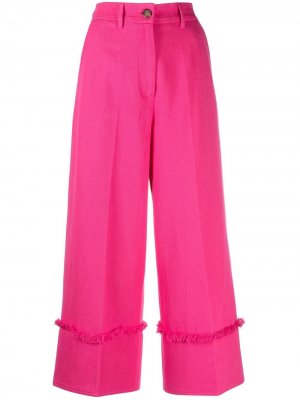 Укороченные брюки с бахромой MSGM. Цвет: розовый
