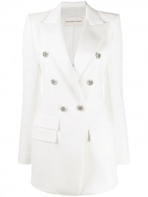 Двубортный приталенный пиджак Alexandre Vauthier. Цвет: белый