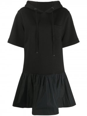Платье-футболка с капюшоном Moncler. Цвет: черный