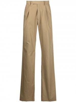 Прямые брюки со складками AMIRI. Цвет: коричневый