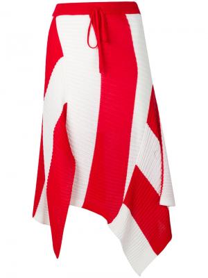 Асимметричная трикотажная юбка Marques'almeida. Цвет: красный