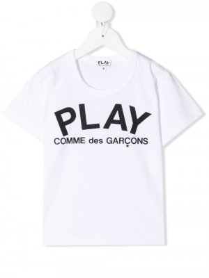 Футболка с логотипом Comme Des Garçons Play Kids. Цвет: белый