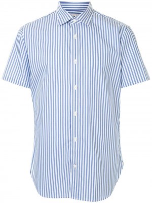 Полосатая рубашка с короткими рукавами Kent & Curwen. Цвет: синий