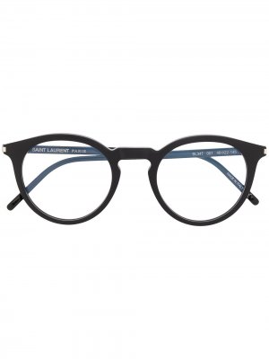 Очки SL347 в круглой оправе Saint Laurent Eyewear. Цвет: черный