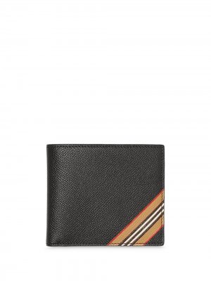 Бумажник в полоску Icon Stripe Burberry. Цвет: черный