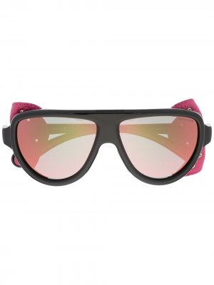 Солнцезащитные очки со съемными вставками Moncler Eyewear. Цвет: черный