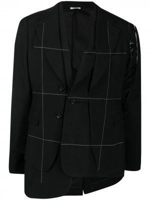 Однобортный пиджак асимметричного кроя Comme Des Garçons Homme Plus. Цвет: черный