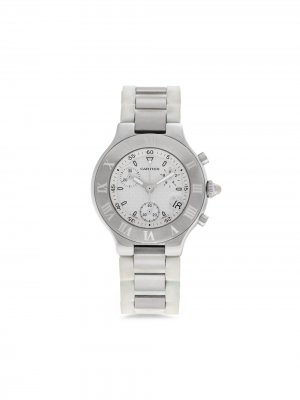 Наручные часы Must 21 pre-owned 38 мм 2005-го года Cartier. Цвет: белый