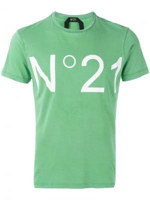 Футболка с принтом No.21 Nº21. Цвет: зелёный