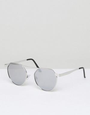 Солнцезащитные очки в стиле ретро 7X. Цвет: серебряный