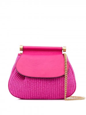 Плетеная сумка-сэтчел Alberta Ferretti. Цвет: розовый