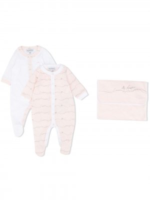 Комплект для новорожденного с логотипом Emporio Armani Kids. Цвет: белый